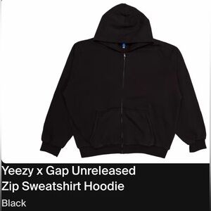 Yeezy Gap Engineered By Balenciaga Zip Up Hoodie Jacket, OVERSIZED FIT, BLK, XL